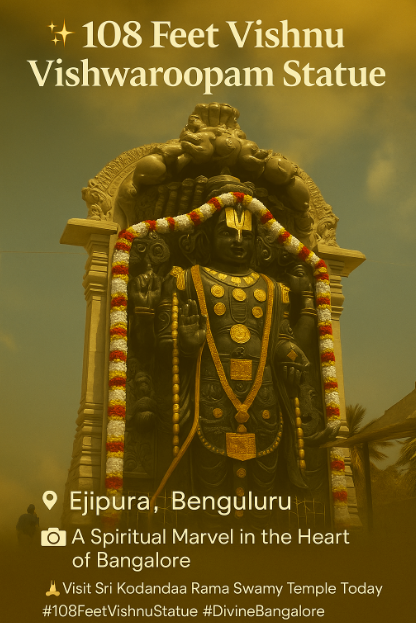 108-Feet Vishnu Vishwaroopam Statue in Bangalore – Location, Timings, and Devotional Guide (2025)